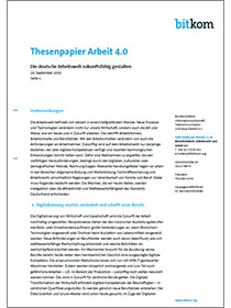 Cover der Publikation "bitkom - Thesenpapier Arbeit 4.0"