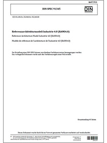 Cover der Publikation "DIN SPEC 91345:2016-04: Referenzarchitekturmodell Industrie 4.0 (RAMI4.0)"