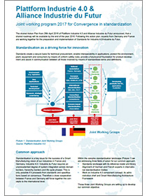 Cover der Publikation "Plattform Industrie 4.0 & Industrie du Futur: Joint programme"