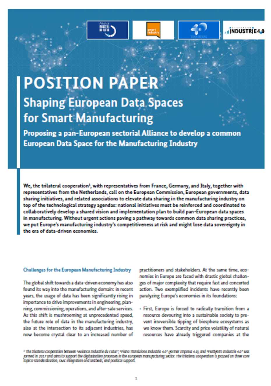 Cover Shaping European Data Spaces for Smart Manufacturing