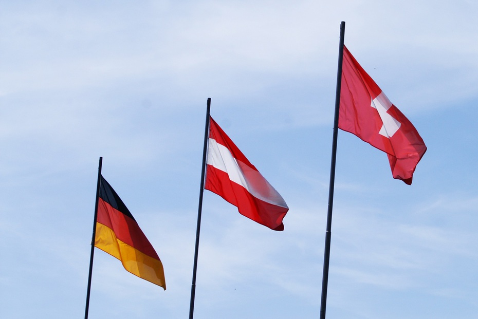 Flaggen Deutschlands, Österreichs und der Schweiz