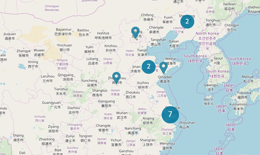 China Karte (Ausschnitt)