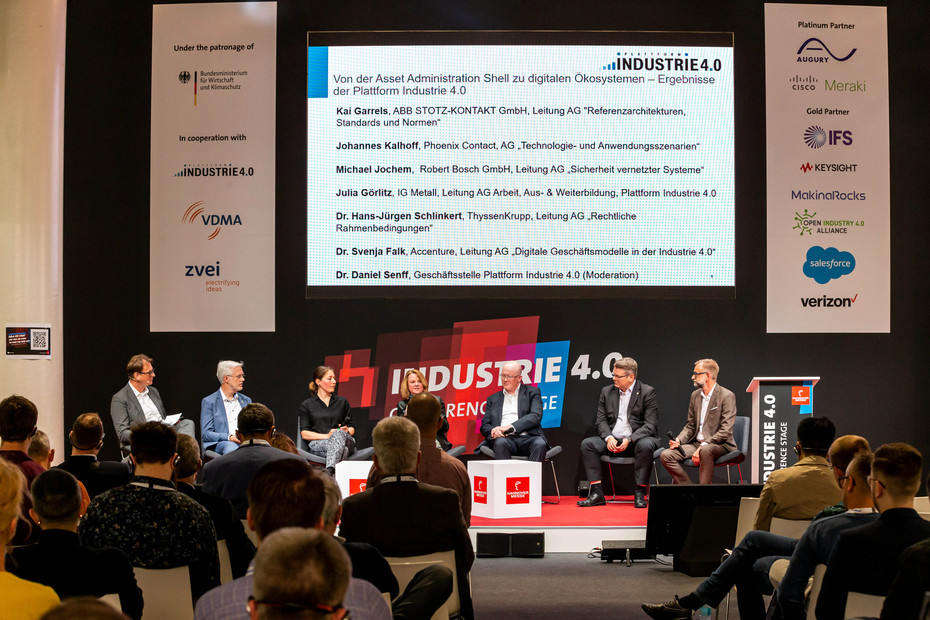 At the working group leaders' meeting on the Industrie 4.0 Conference Stage, the working group (WG) leaders reported on current developments and the latest results from the individual Plattform working groups.