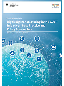 Cover of the publication "Digitising Manufacturing in the G20 – Initiatives, Best Practice and Policy Approaches"