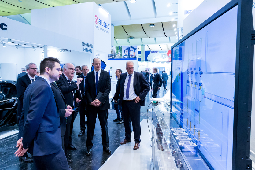 Exhibit of the Plattform Industrie 4.0 at Hannover Messe 2017