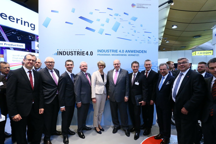 The leadership of the Plattform Industrie 4.0 at the Hannover Messe 2018