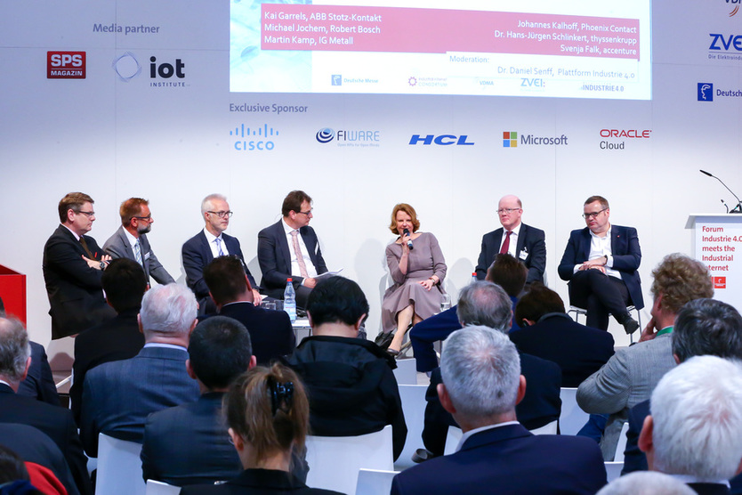Panel with the heads of the working groups Hannover Messe 2018