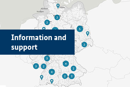 Map: Information and support in Germany